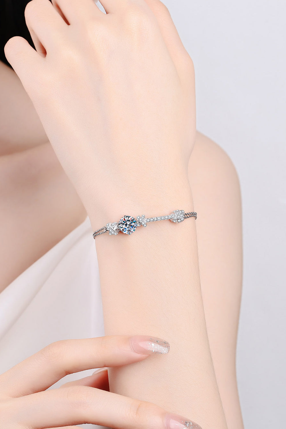 2 Carat Moissanite 925 Sterling Silver Bracelet 