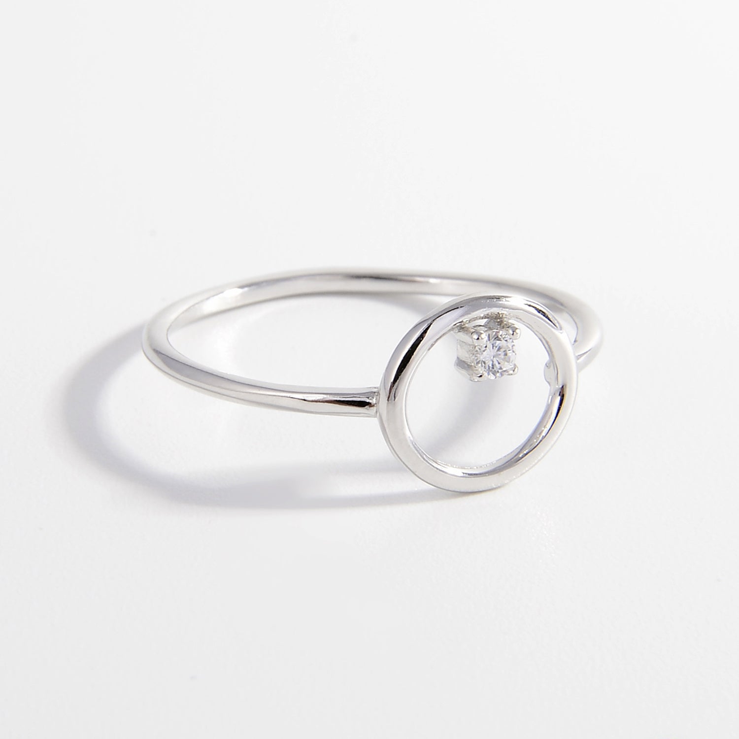 Zircon Circle 925 Sterling Silver Ring 