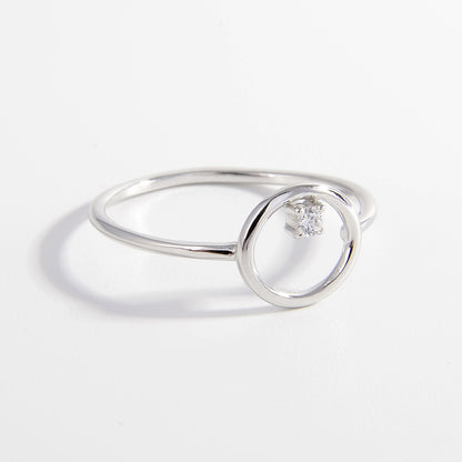 Zircon Circle 925 Sterling Silver Ring 