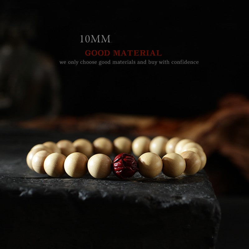 Male And Female Buddha Beads Old Peach Wood Bracelet