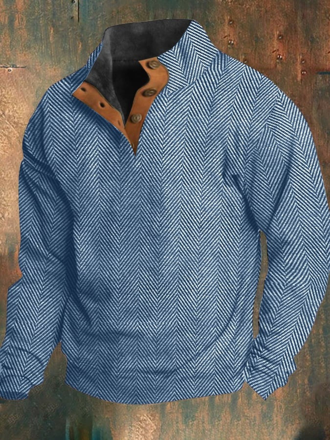 Men's Sweater Digital Printing Polyester Solid Color Retro