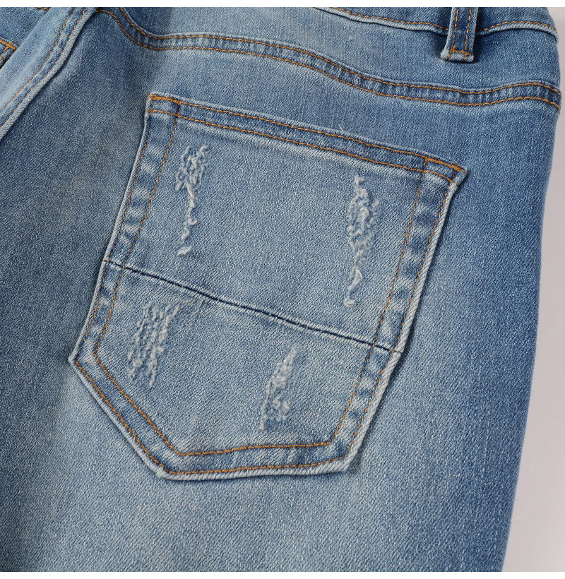 Men's Trendy Brand Frayed Denim Patch