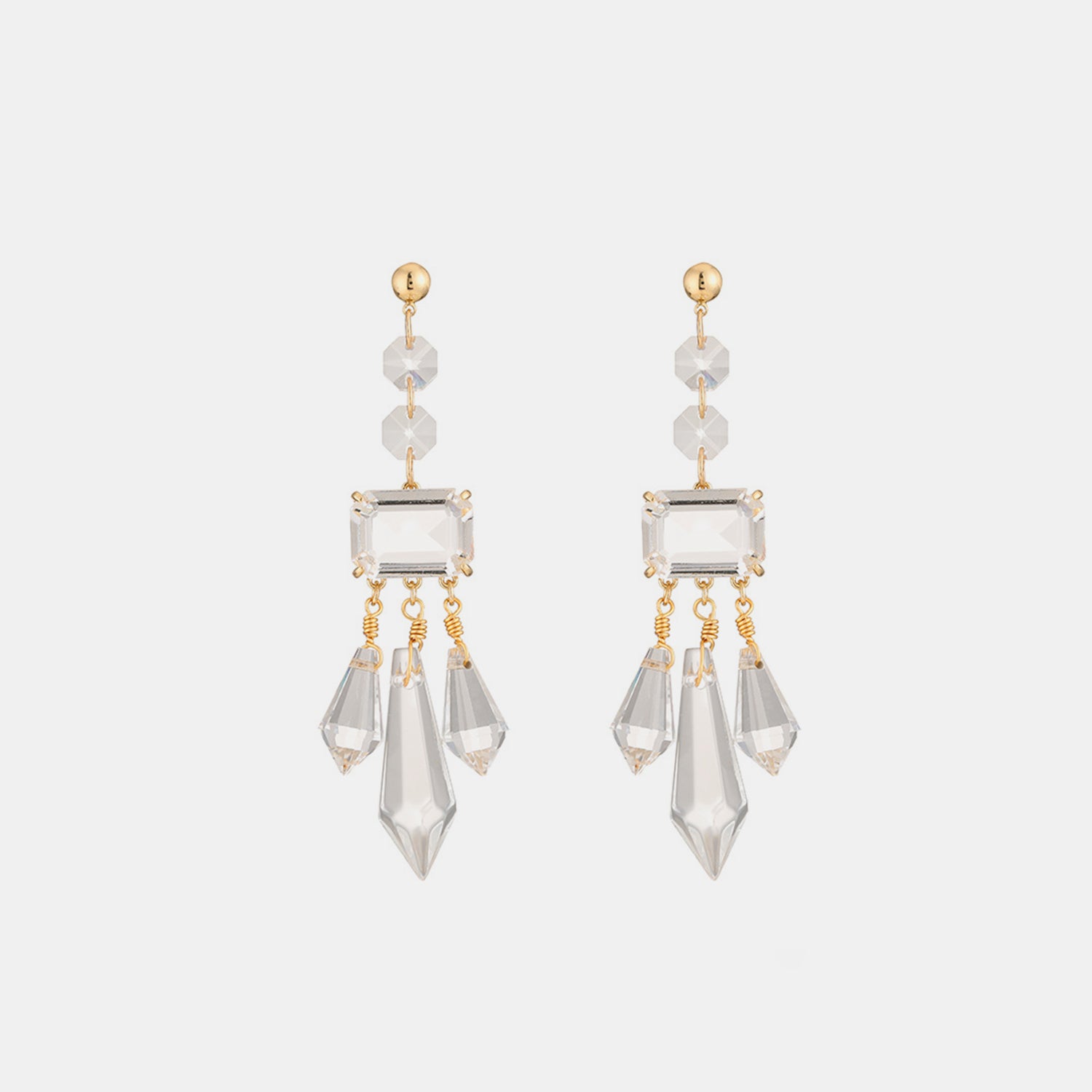 Alloy Glass Dangle Earrings 