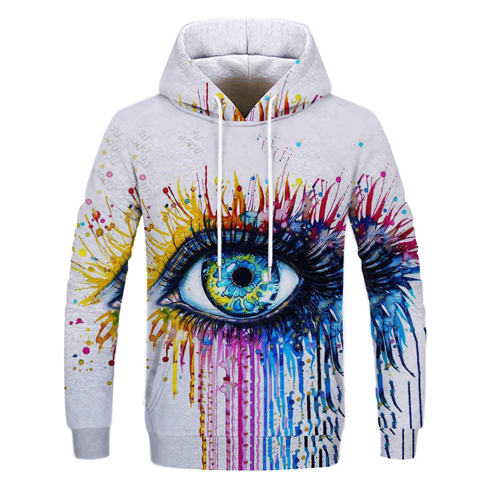 Graffiti Painting Print Sweatshirt Print Sports Sweatshirt Collarless Digital Print Sweatshirt