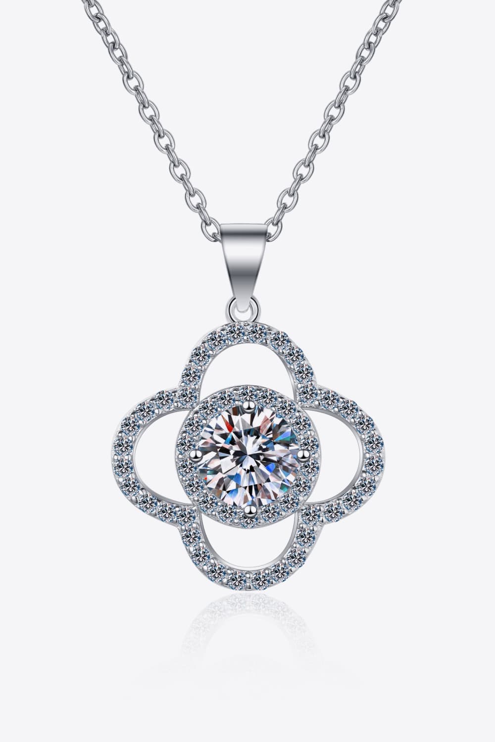 1 Carat Moissanite 925 Sterling Silver Necklace 