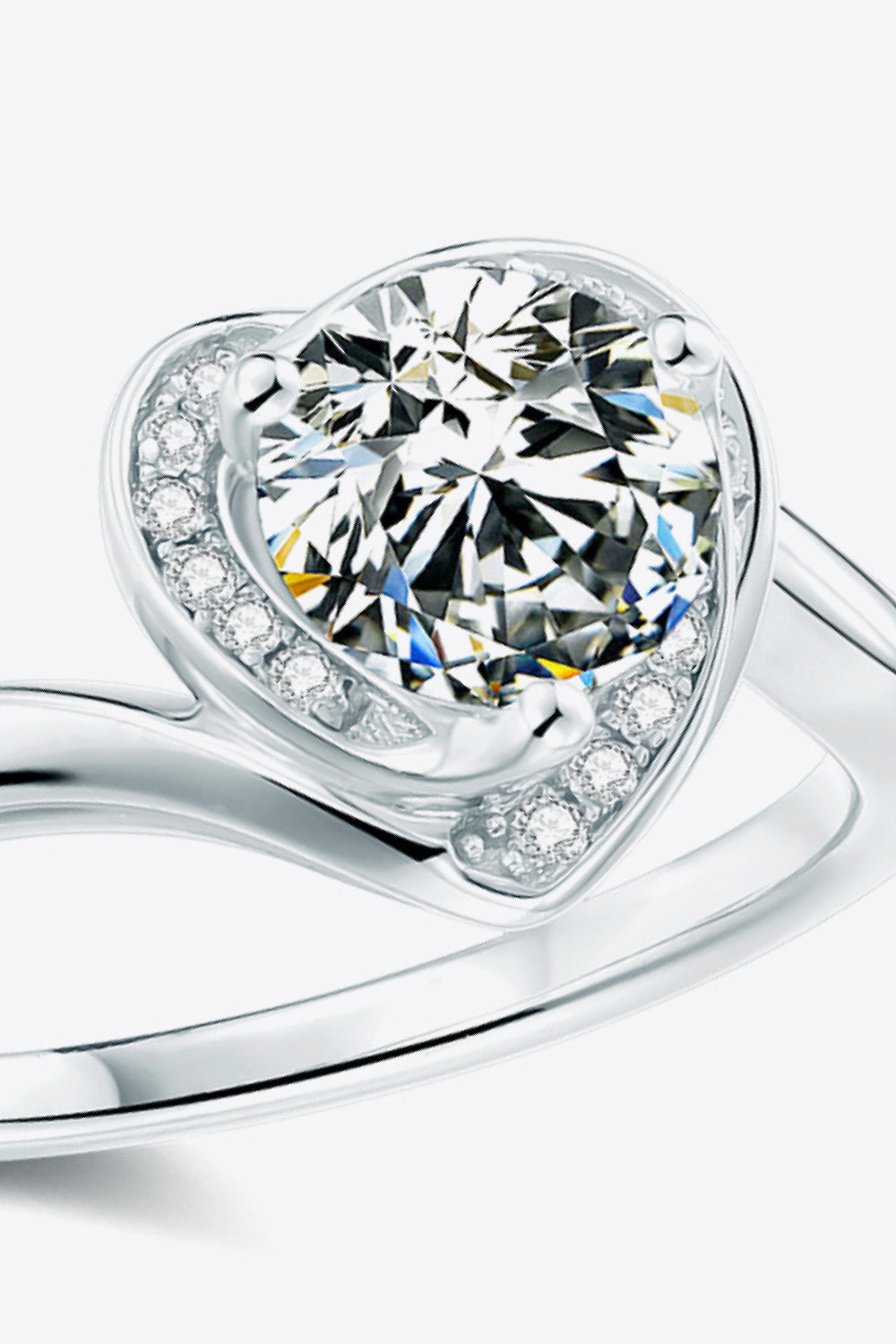 1 Carat Moissanite Heart Ring 