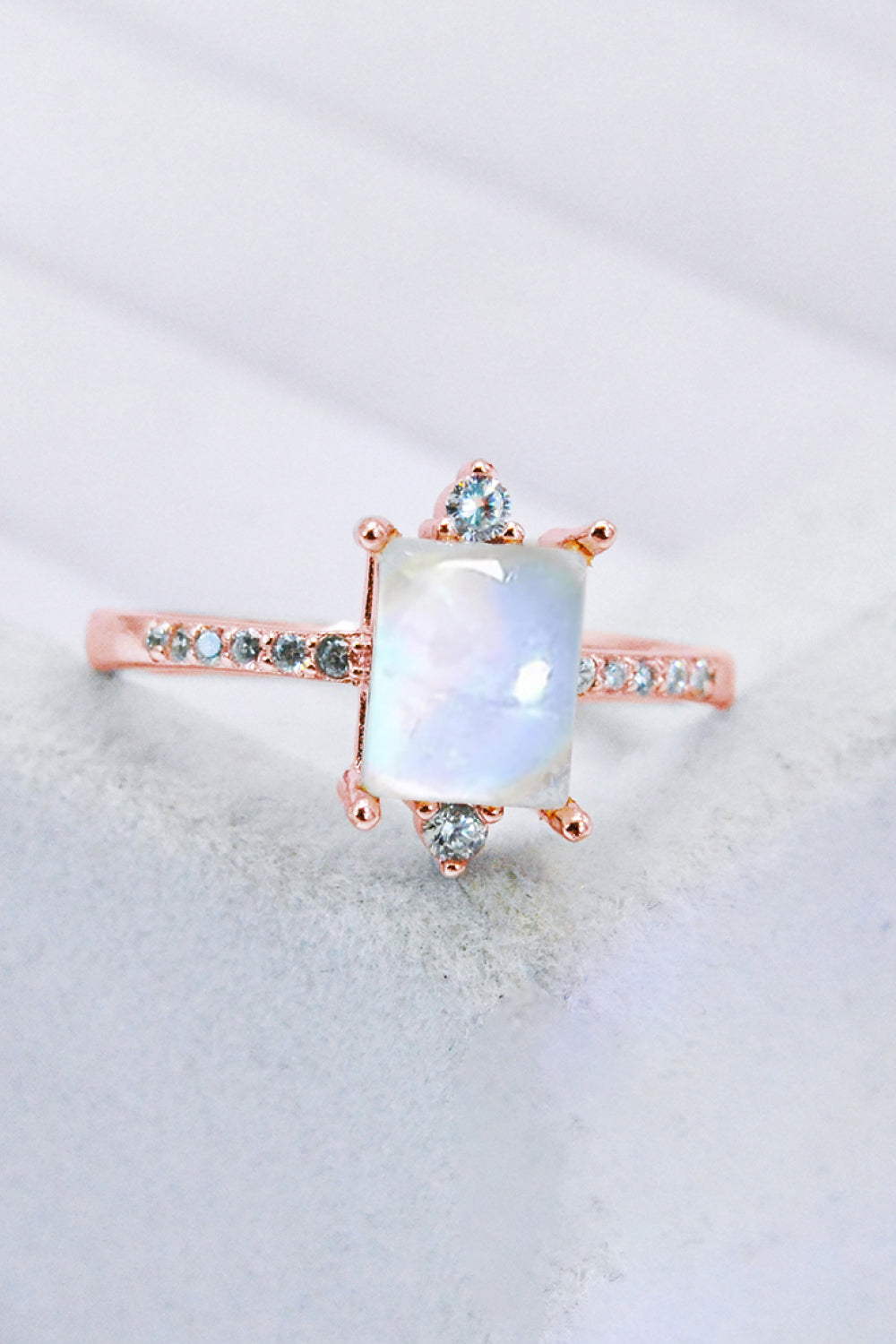 925 Sterling Silver Square Moonstone Ring 