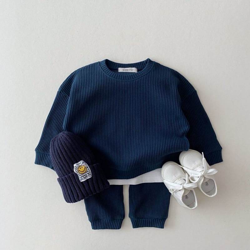 Infant Children's Clothing Sports Suit Spring And Autumn Korean Baby Casual Sweater Suit Boys And Girls Two-piece Trousers