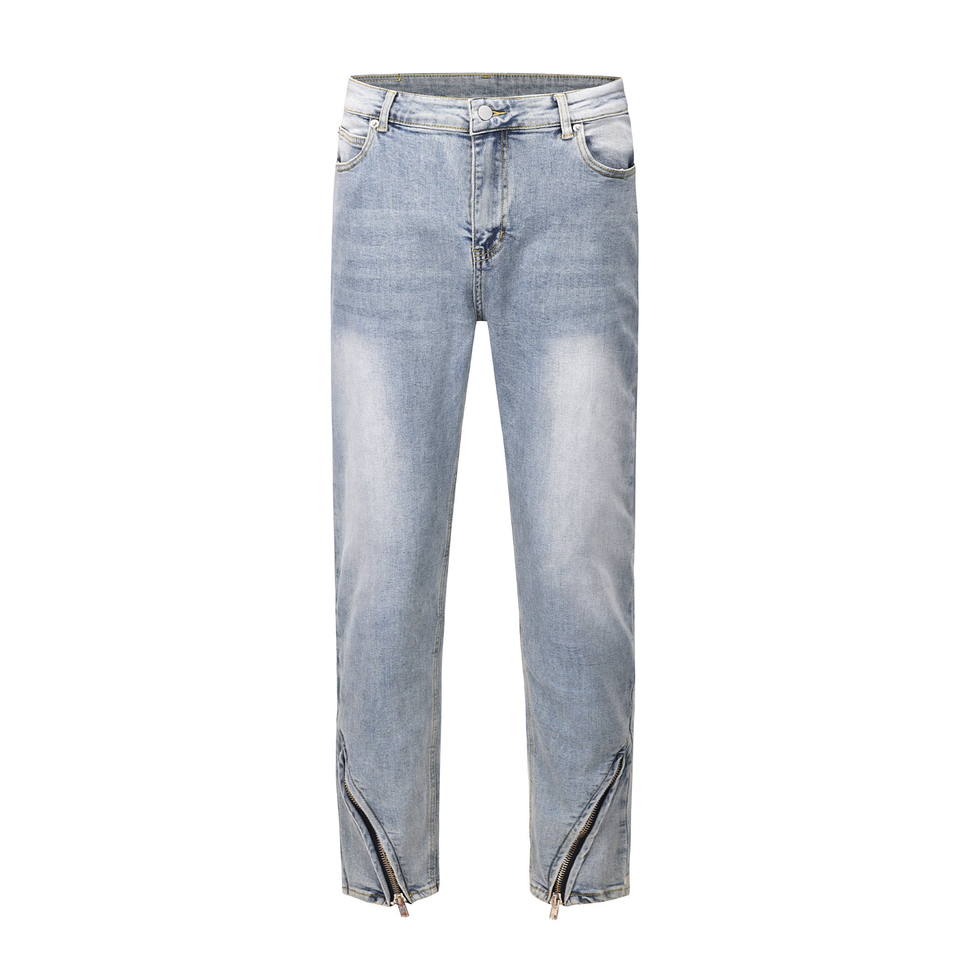 High Street INS Slim Jeans With Pants Hem Scimitar Zipper Design