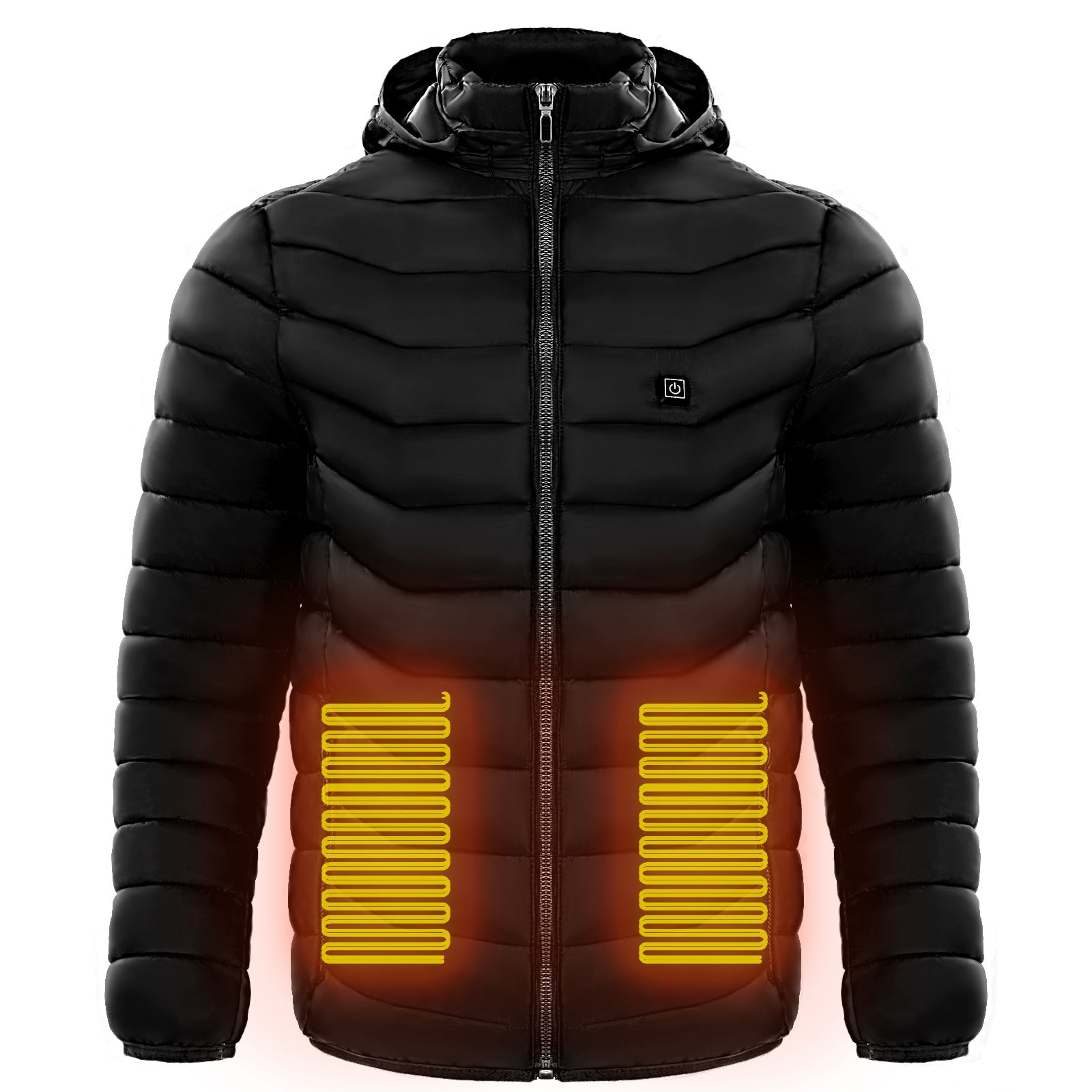 Men Heated Puffer Jacket Electric Heating Coat Insulated Hood Windbreaker 9Heat Zones 