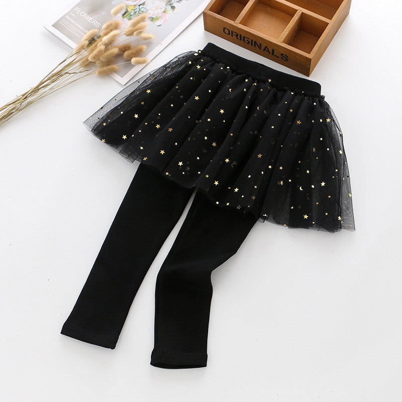 Korean Style Culottes Girl Star Net Gauze Culottes