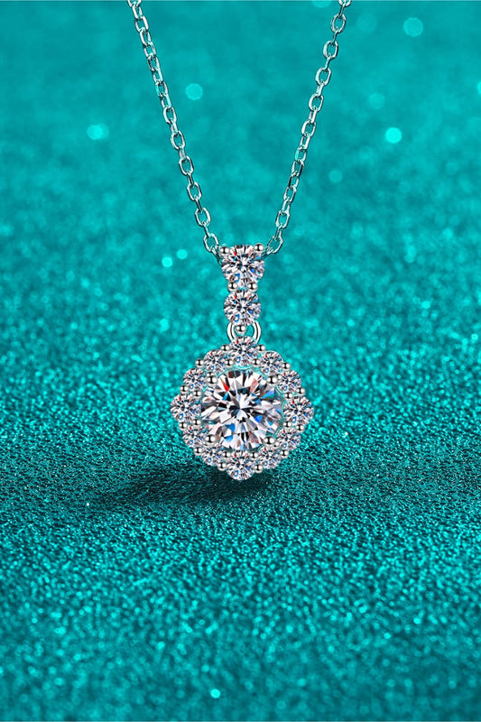 1 Carat Moissanite 925 Sterling Silver Necklace 