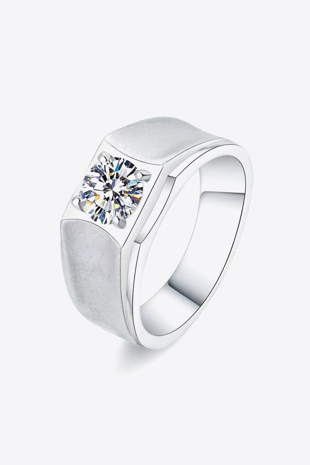 1 Carat Moissanite Wide Band Ring 