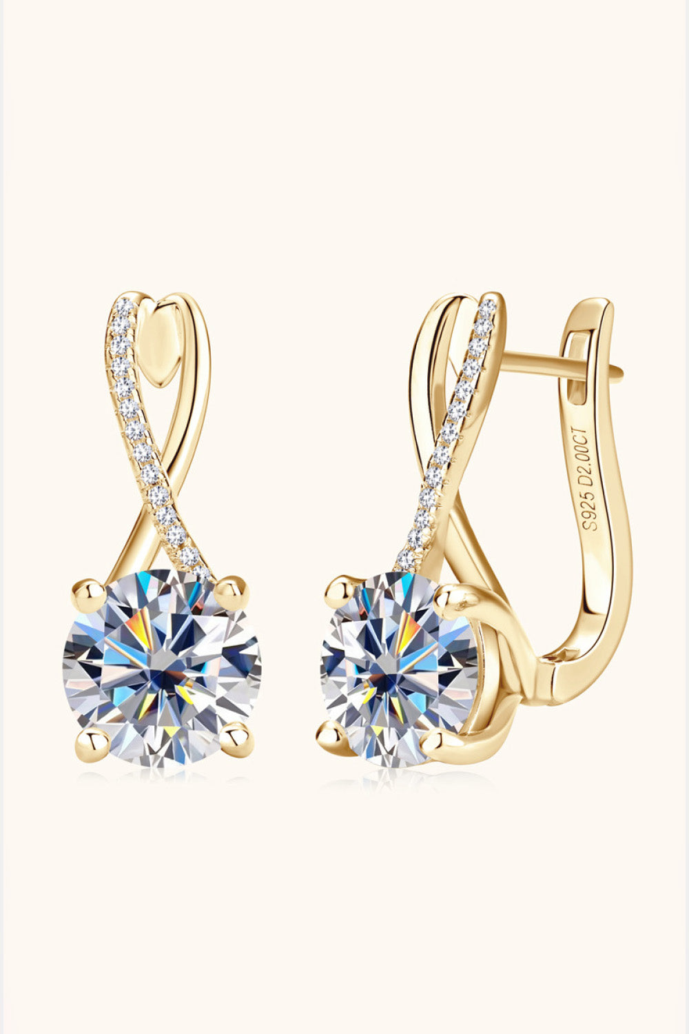 4 Carat Moissanite 925 Sterling Silver Earrings 