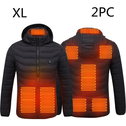 New Heated Jacket Coat USB Electric Jacket Cotton Coat Heater Thermal Clothing Heating Vest Men's Clothes Winter