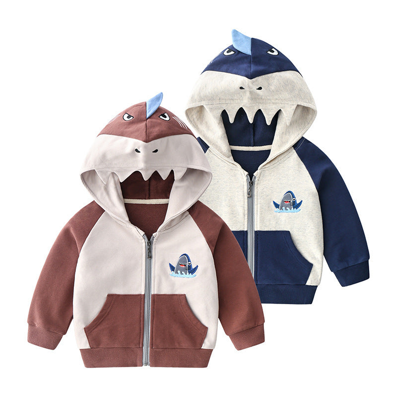 Children's Cartoon Cotton Hooded Cardigan Jacket