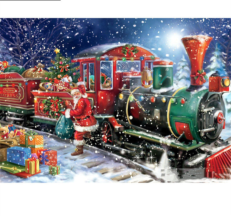 5D DIY Diamond Painting Christmas Santa Train Embroidery Cross