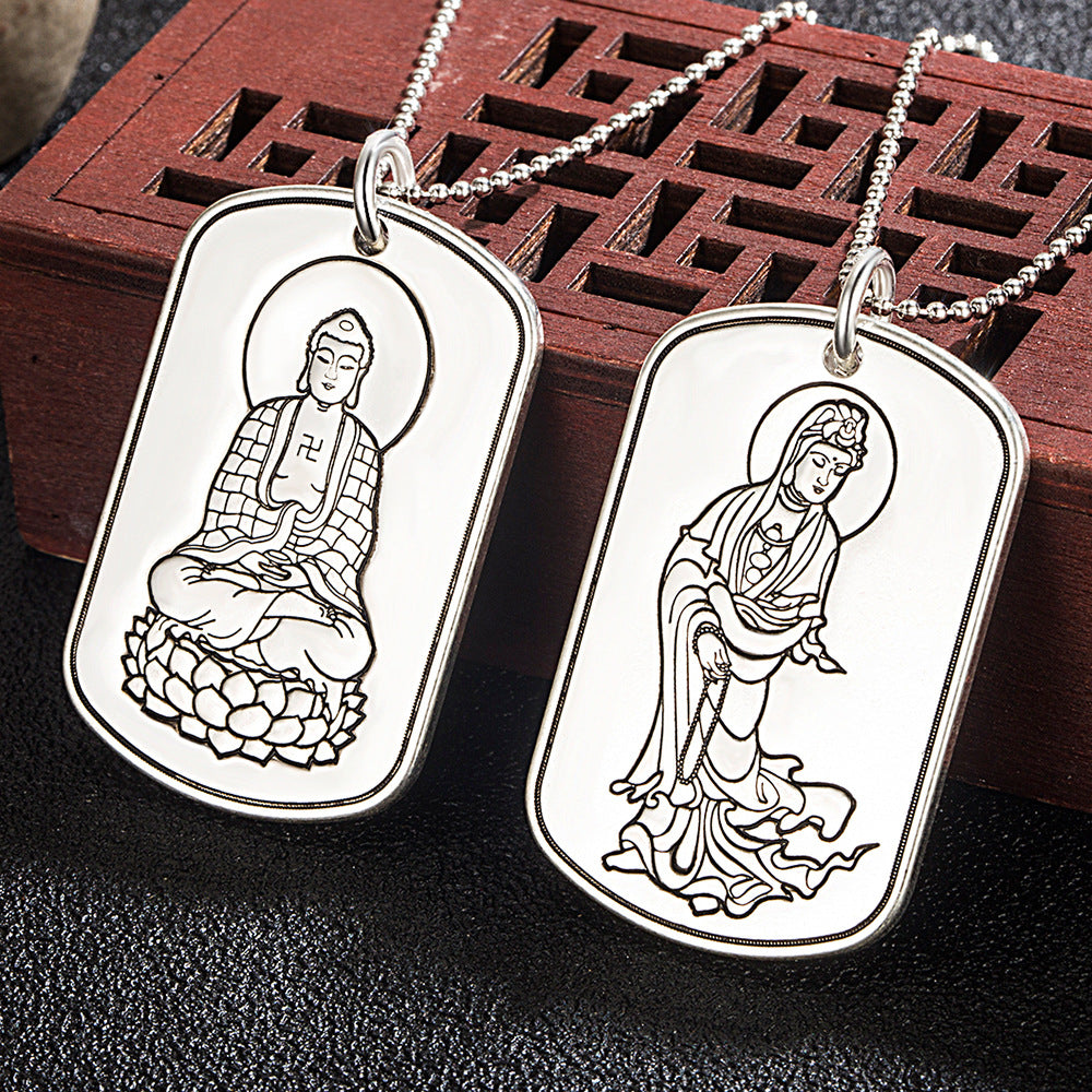 Men And Women Retro Buddha Brand Prajna Paramita Heart Sutra Pendant