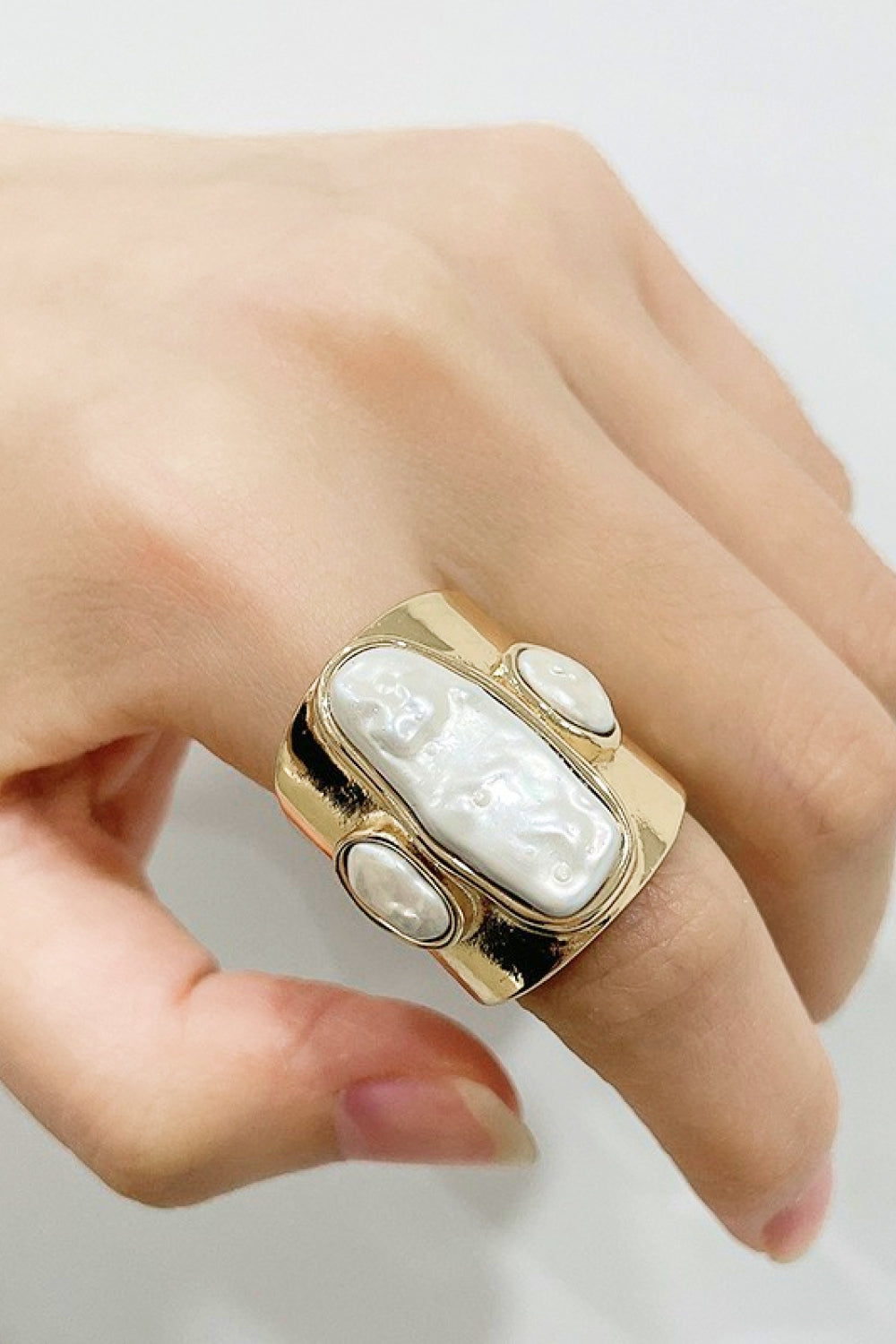 18K Gold-Plated Alloy Ring 