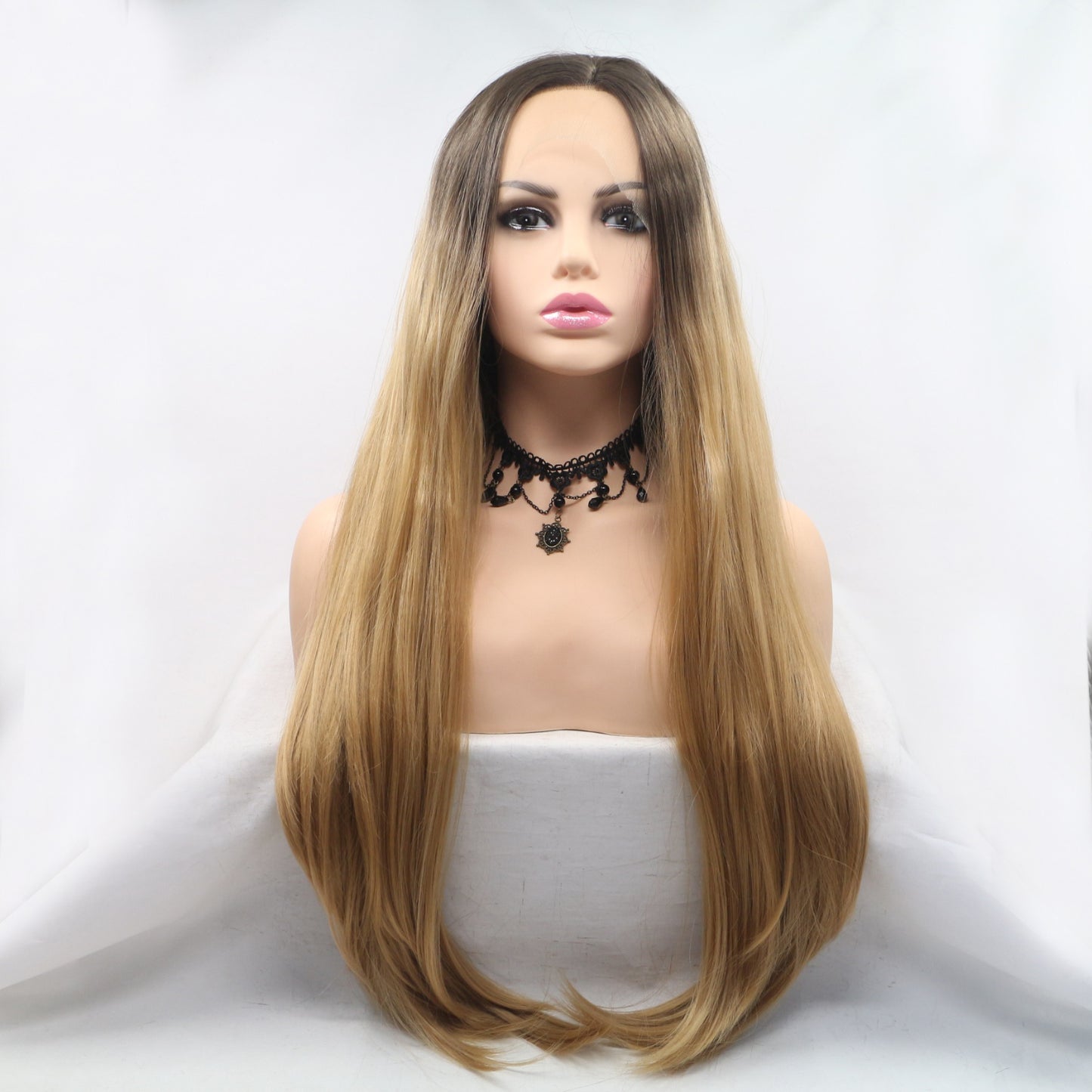 13*3" Lace Front Wigs Synthetic Long Straight 24" 130% Density 