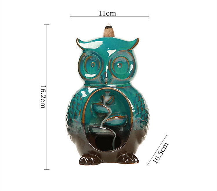 Backflow Incense Burner Owl Creative Ceramic Home Furnishing