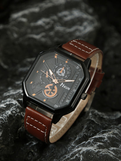 Double-layer Square Shell Casual Men's Watch Suit