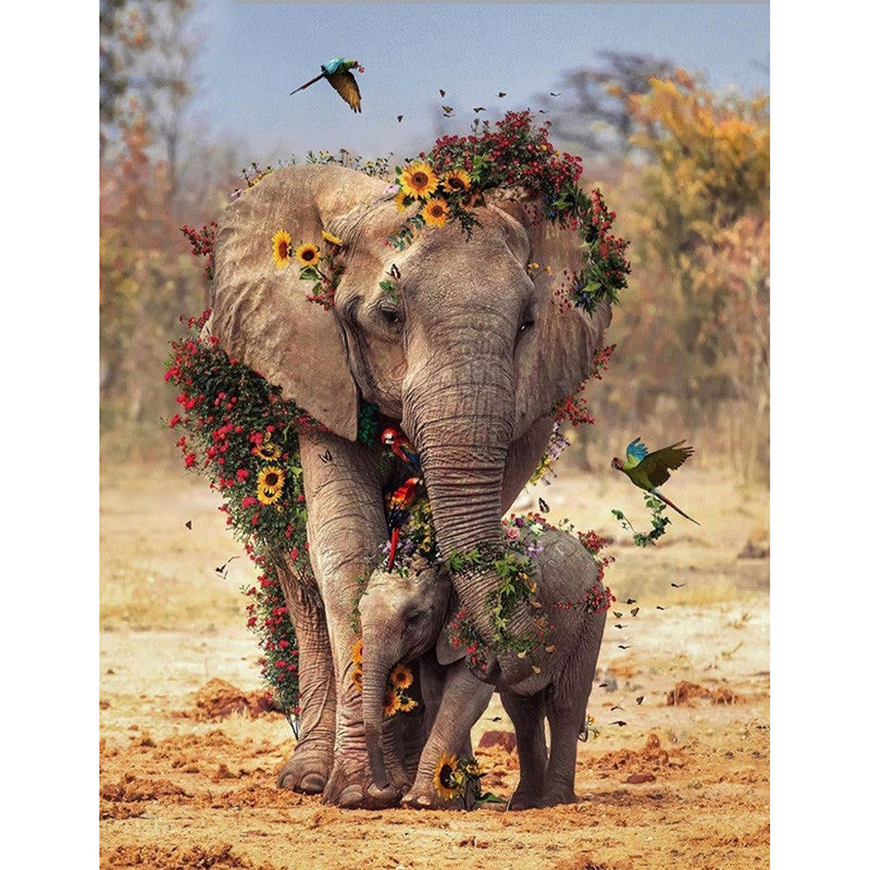 Diamond Painting Elephant Mother Love Embroidery Cross Stitch Home Decoration