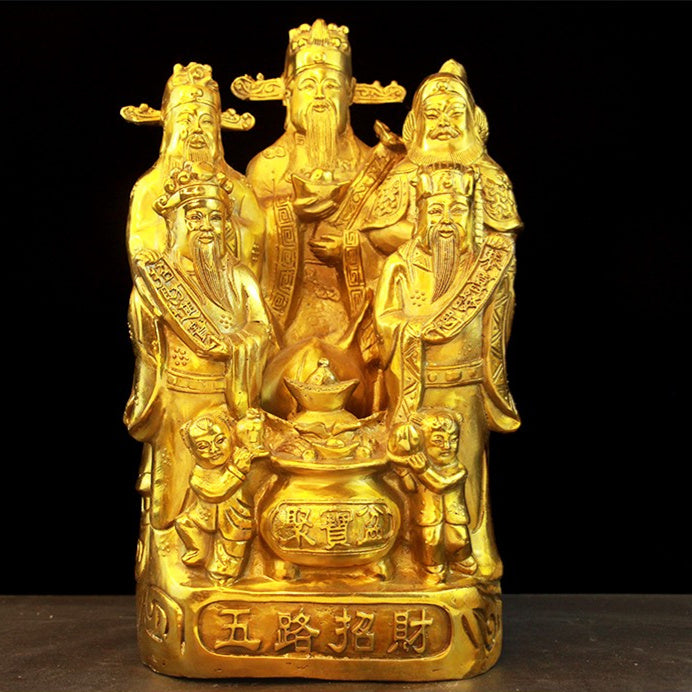 Large Pure Copper God Of Wealth Buddha Brass