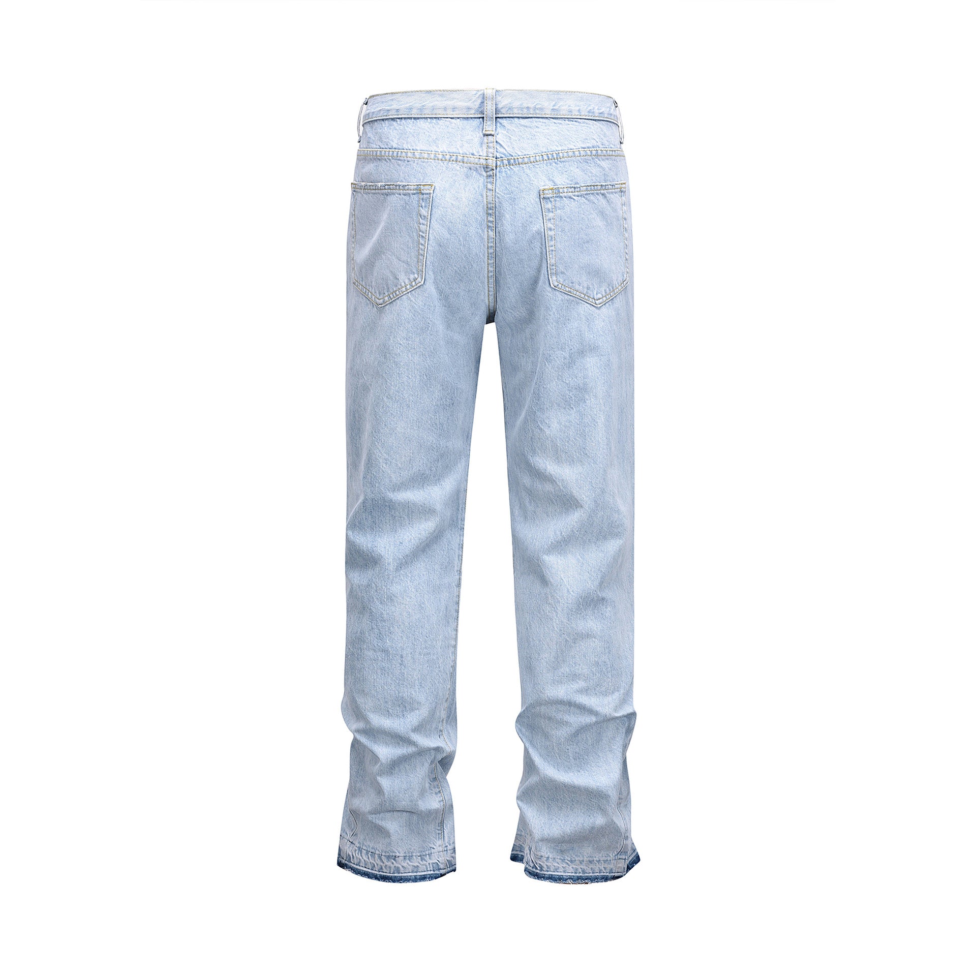 Water Washed Hole Stitching Bootleg Pants Jeans