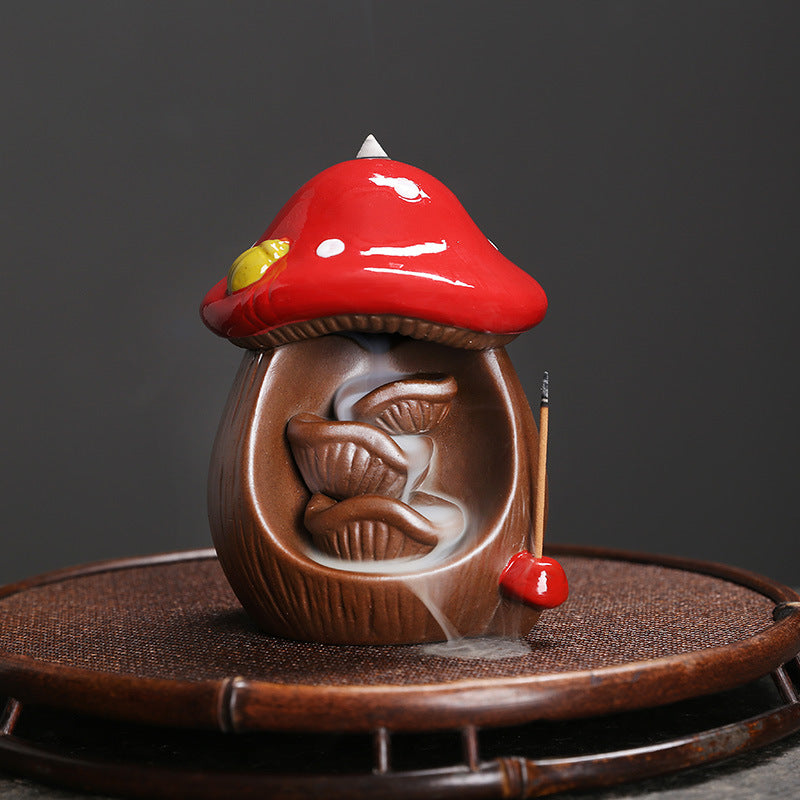 Ceramic Backflow Incense Burner Creative Mushroom