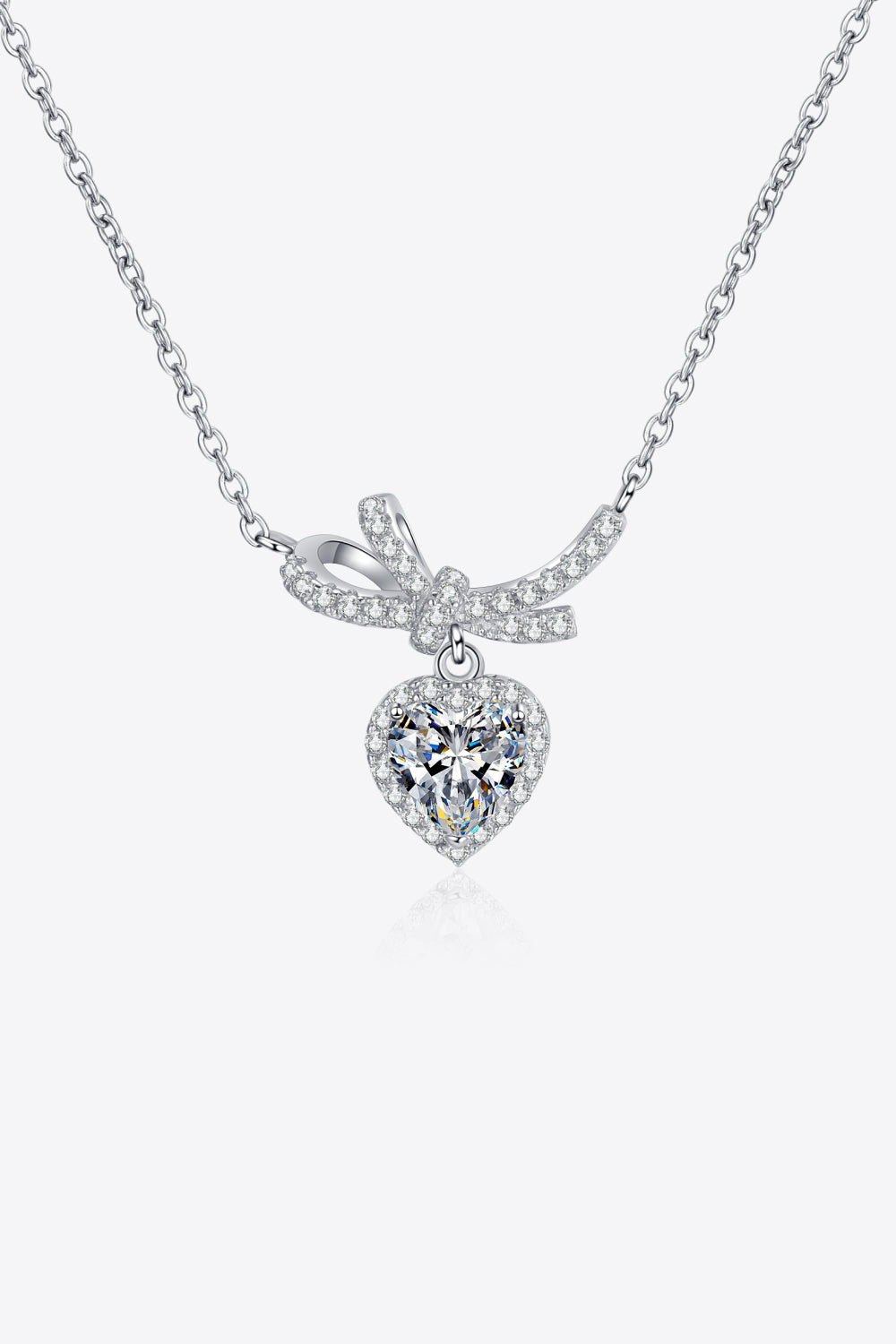 1 Carat Moissanite Heart Pendant Necklace 