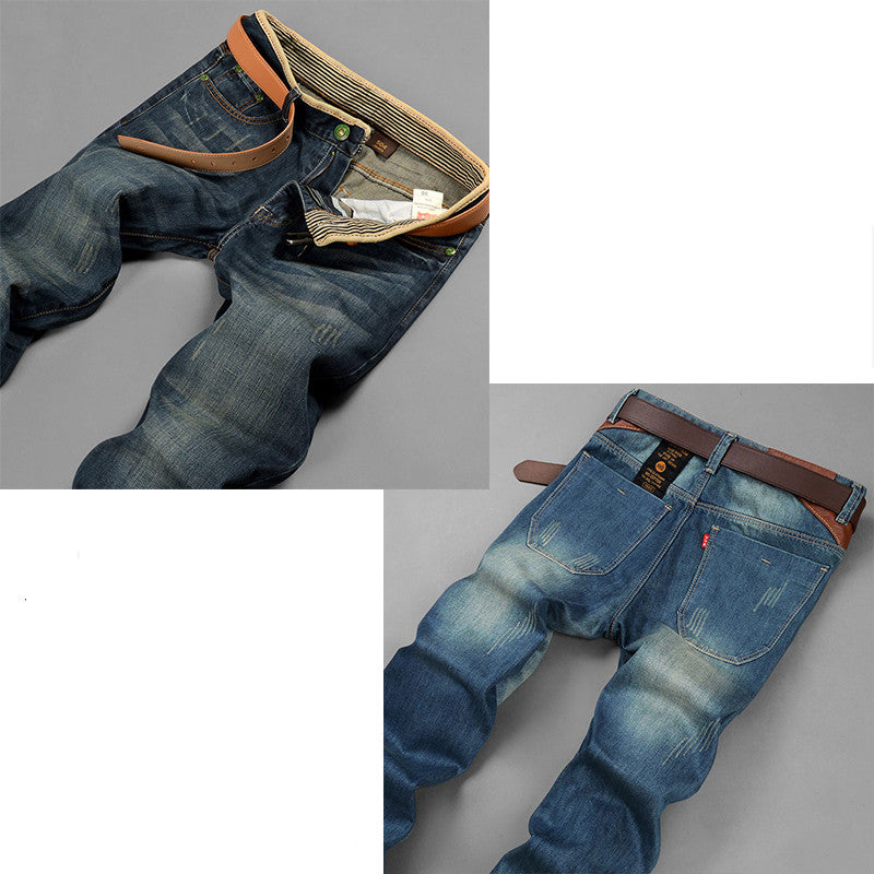 Men's Jeans Straight Loose Trend Wild Youth Tide Brand Casual Self-cultivation