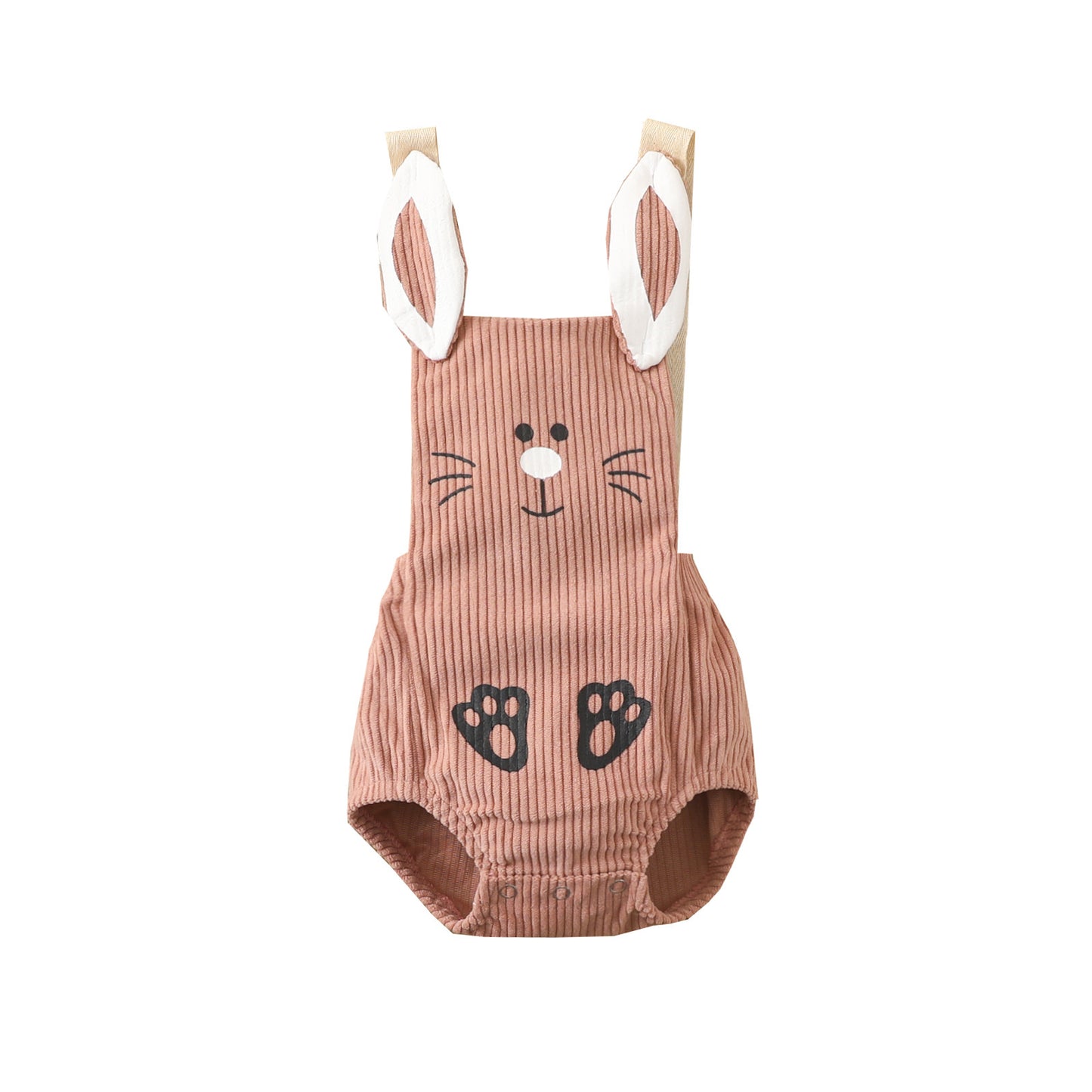 Baby Corduroy Bunny Strap Triangle Romper