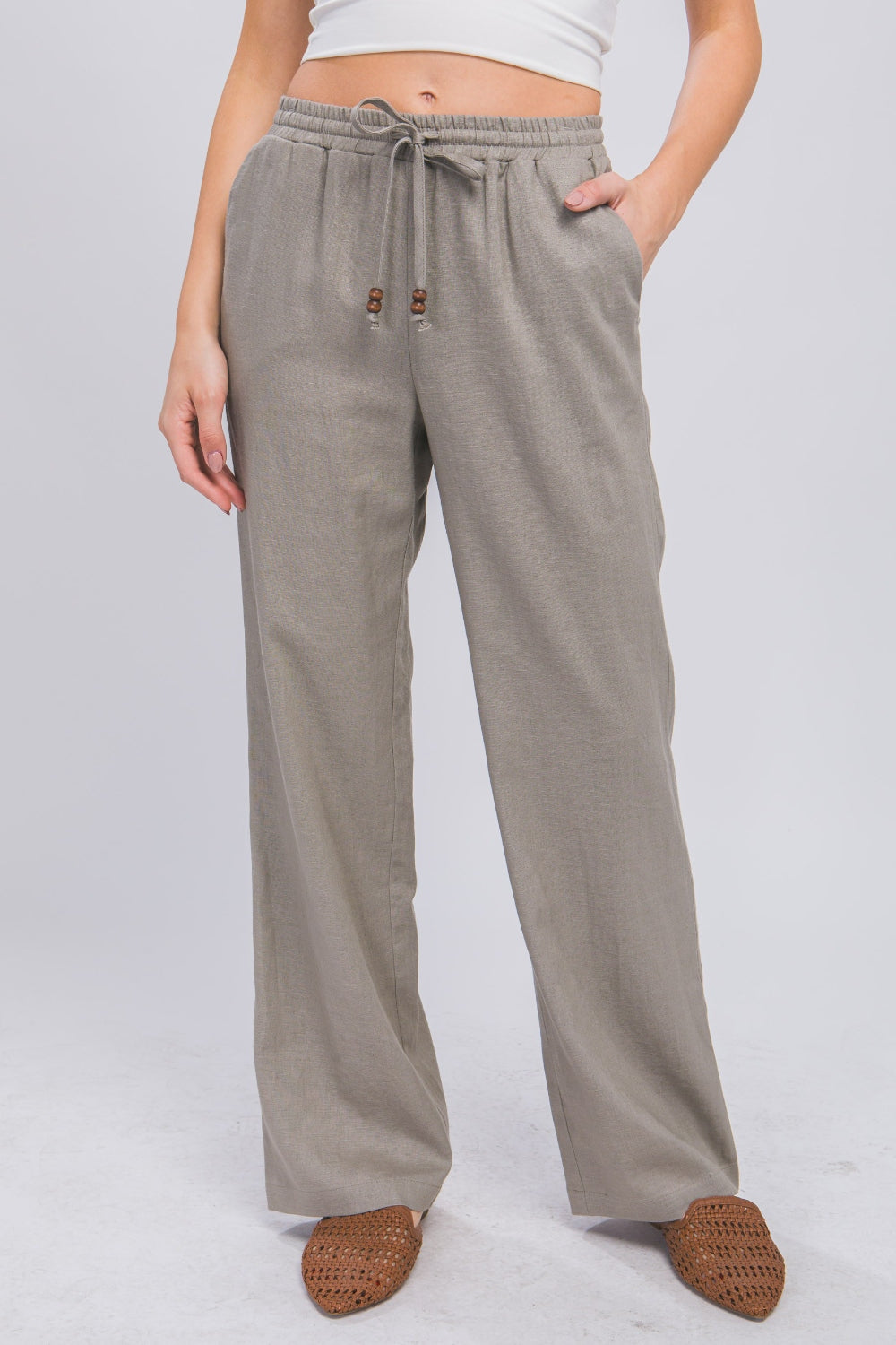 Love Tree Drawstring Wide Leg Pants - Babbazon New Products