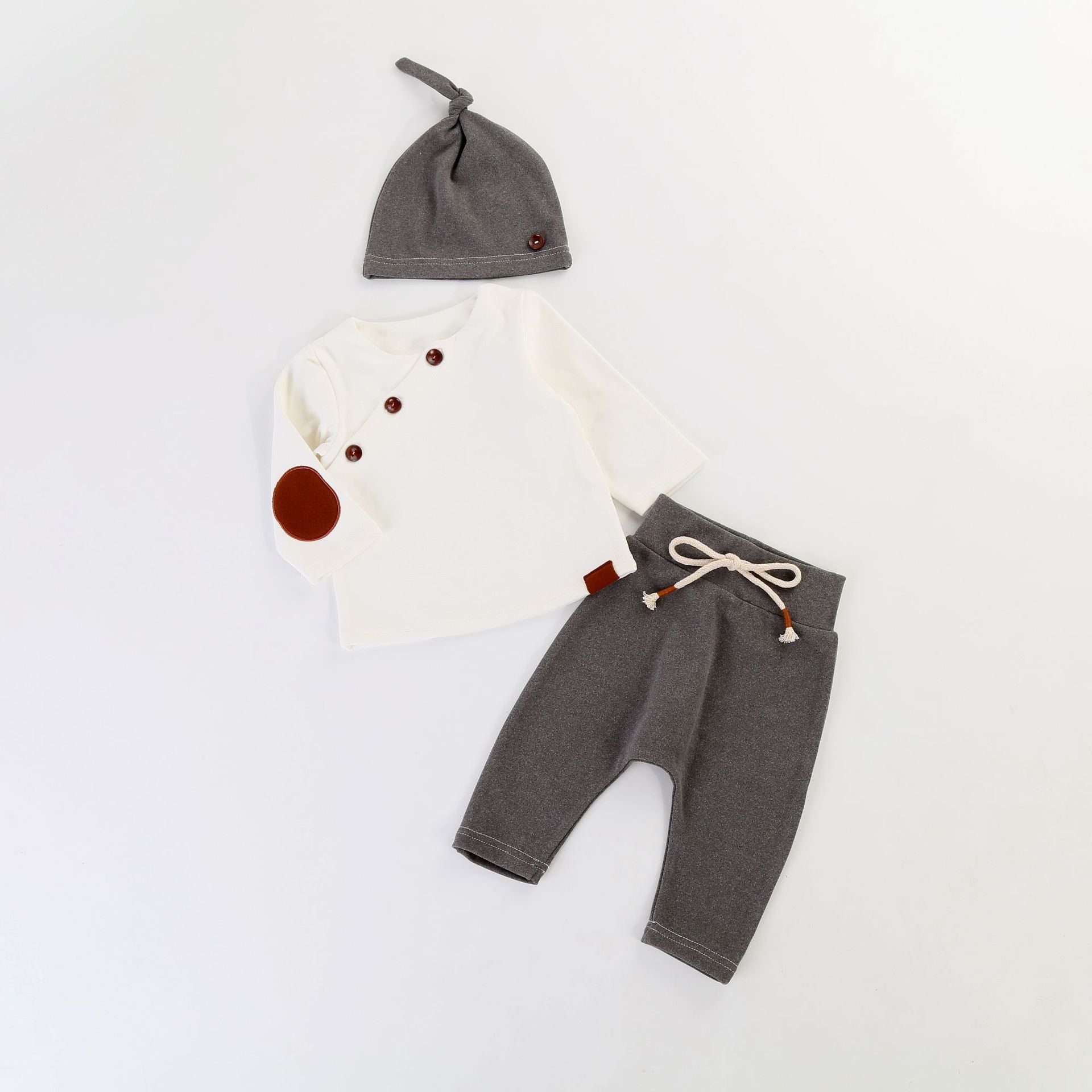 Children's Pullover Hat High Waist Trousers Three-piece Set