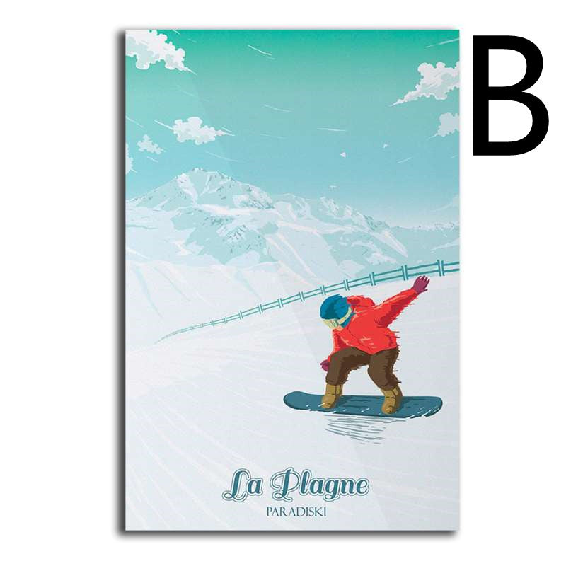 French Mountain Ski Resort Canvas Poster