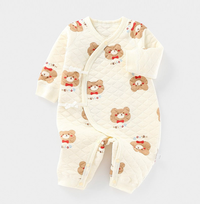 Cozy Long Sleeve Padded Baby Onesie 