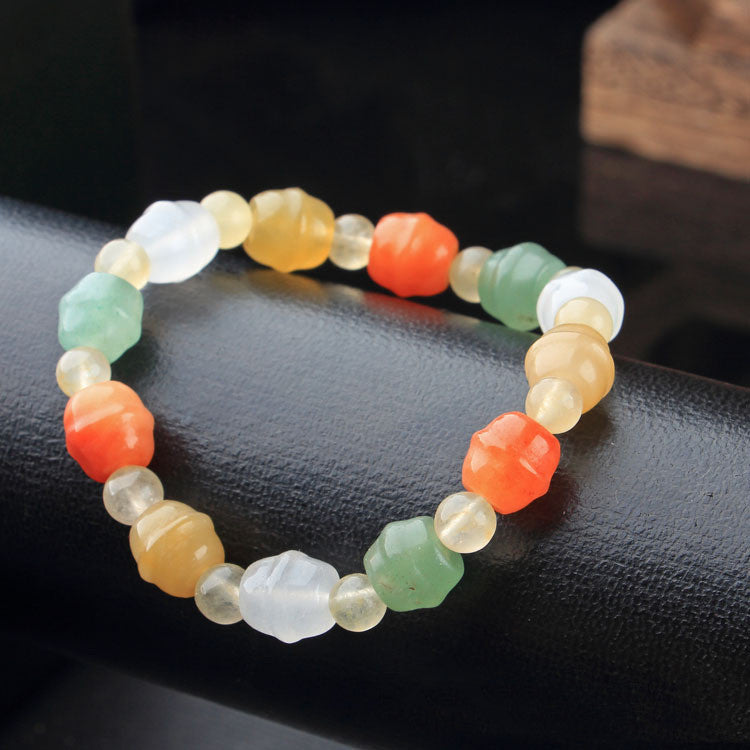 Women's Fashion According To Gold Jade Buddha Beads Bracelet