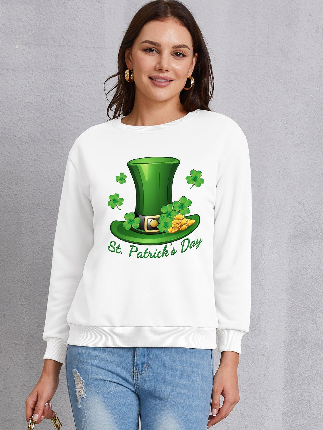 ST. PATRICK'S DAY Round Neck Dropped Shoulder Sweatshirt 