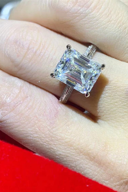 5 Carat Moissanite Platinum-Plated Ring 