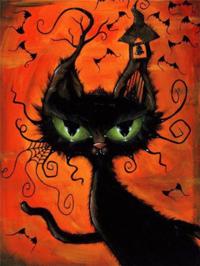 Painting Halloween Full Square Diamond Cartoon Embroidery Cross Stitch Kit