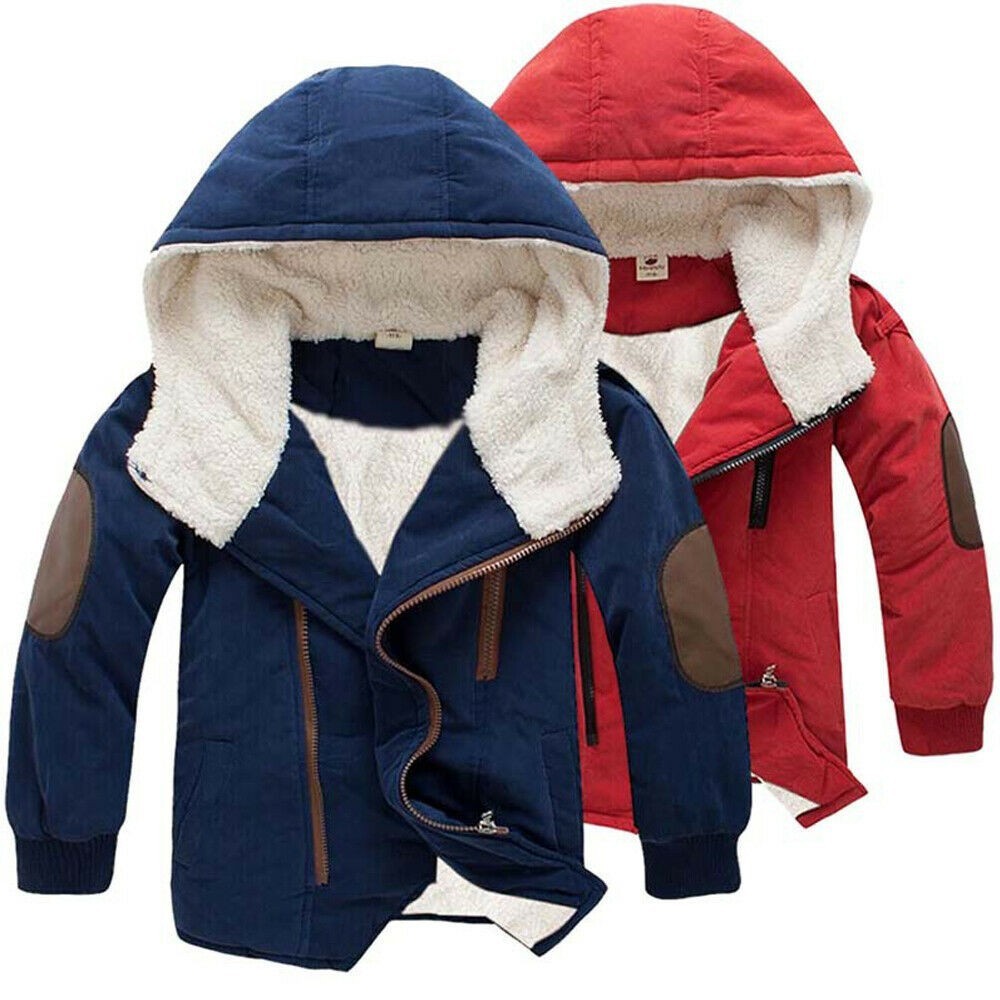 Children's Cotton-padded Jacket Plus Velvet Mid-length Cotton Jacket