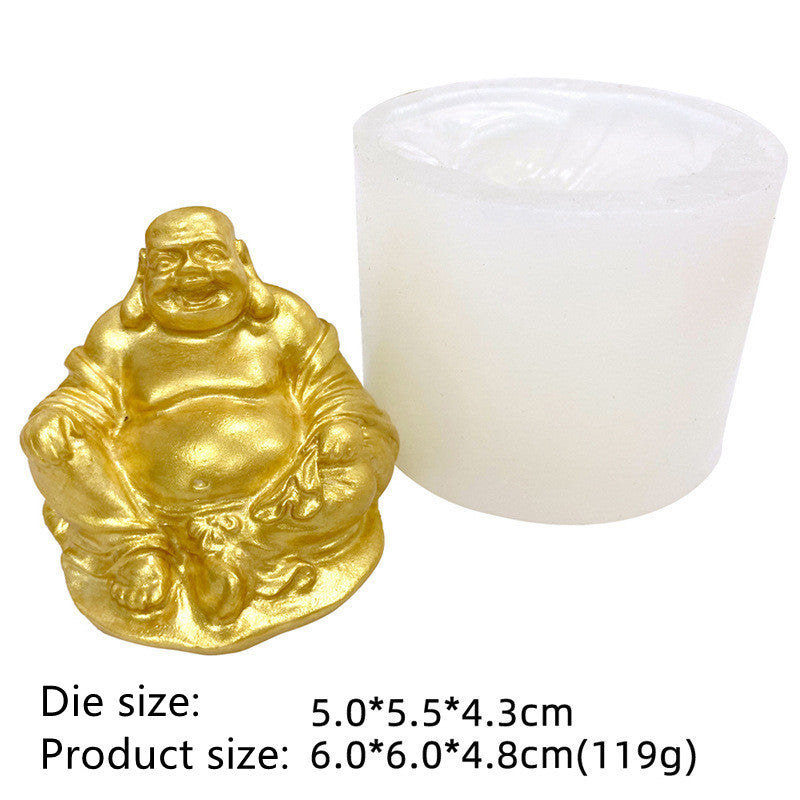 3D Maitreya Buddha Statue Tathagata Candle Aromatherapy Silicone Mold