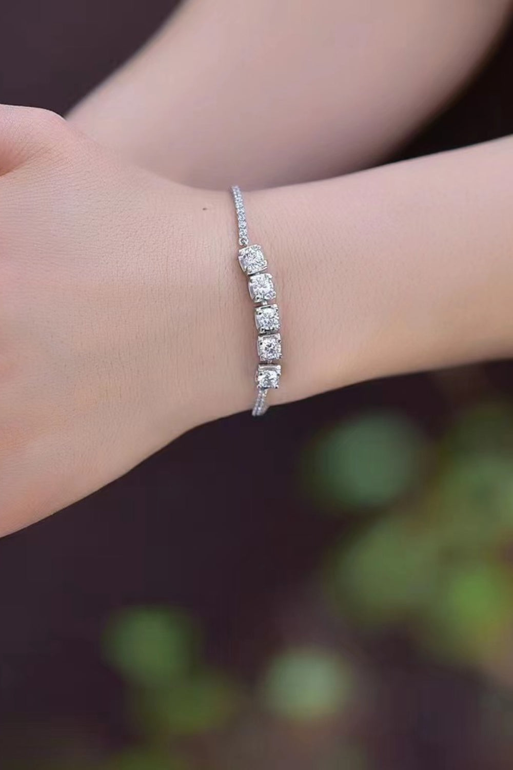 5 Carat Moissanite Lobster Clasp Bracelet 