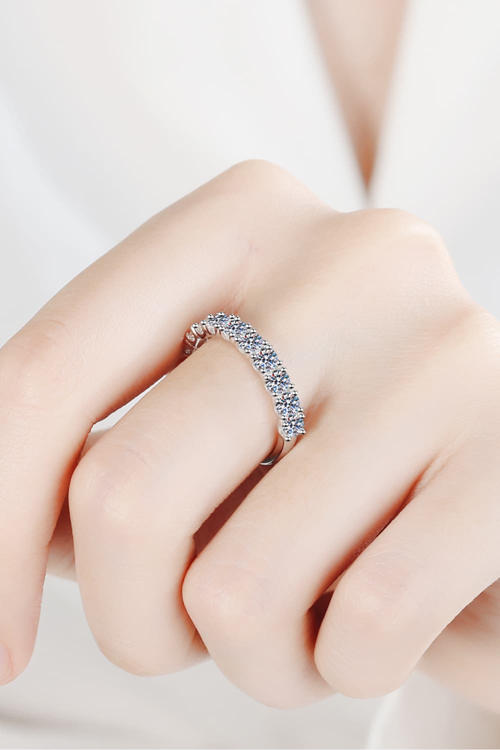 1 Carat Moissanite Half-Eternity Ring 