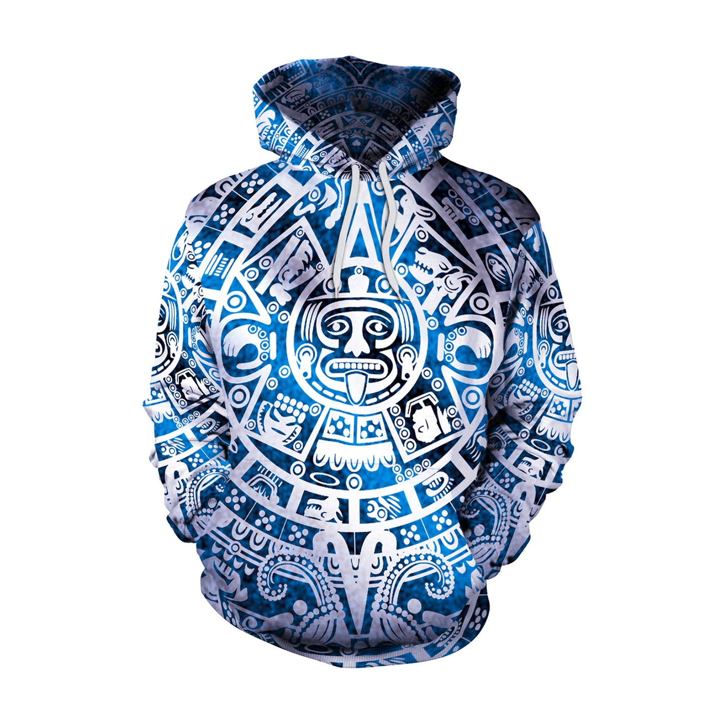 Digital Printing Hooded Polyester Sweater Pullover Plus Size