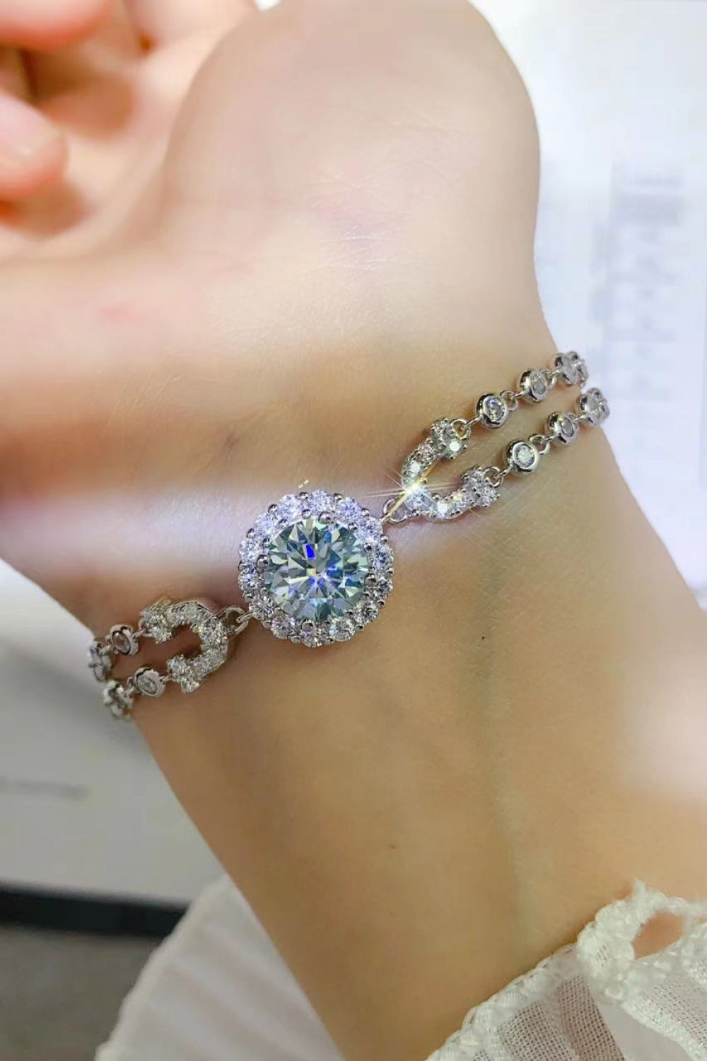 2 Carat Moissanite Double-Layered Bracelet 