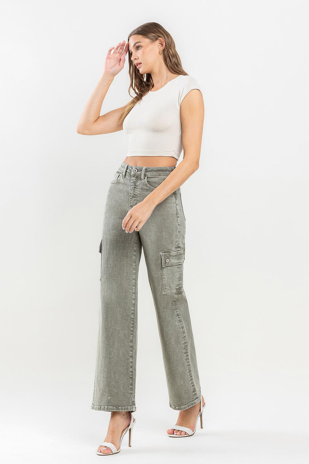 Vervet by Flying Monkey 90's Super High Rise Cargo Jeans 