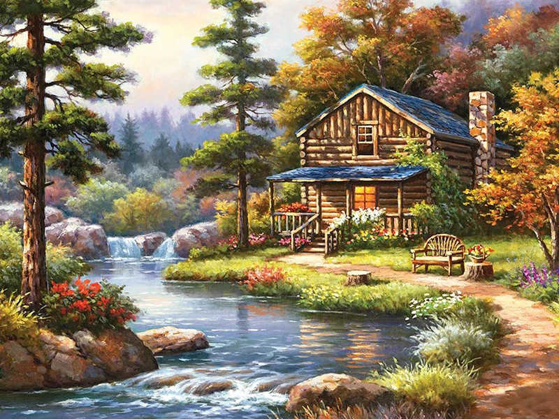 Home Simple Landscape Diamond Painting Cross Stitch