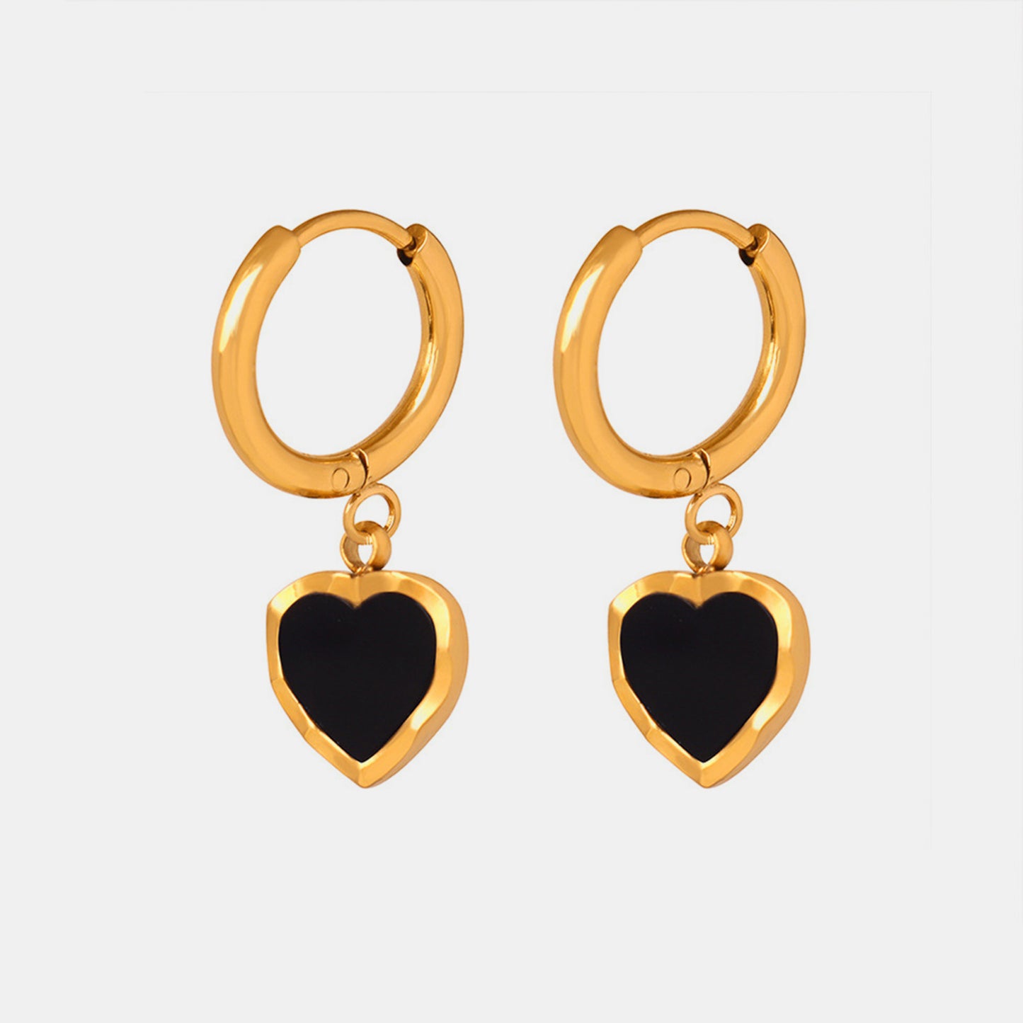 18K Gold-Plated Heart Drop Earrings 